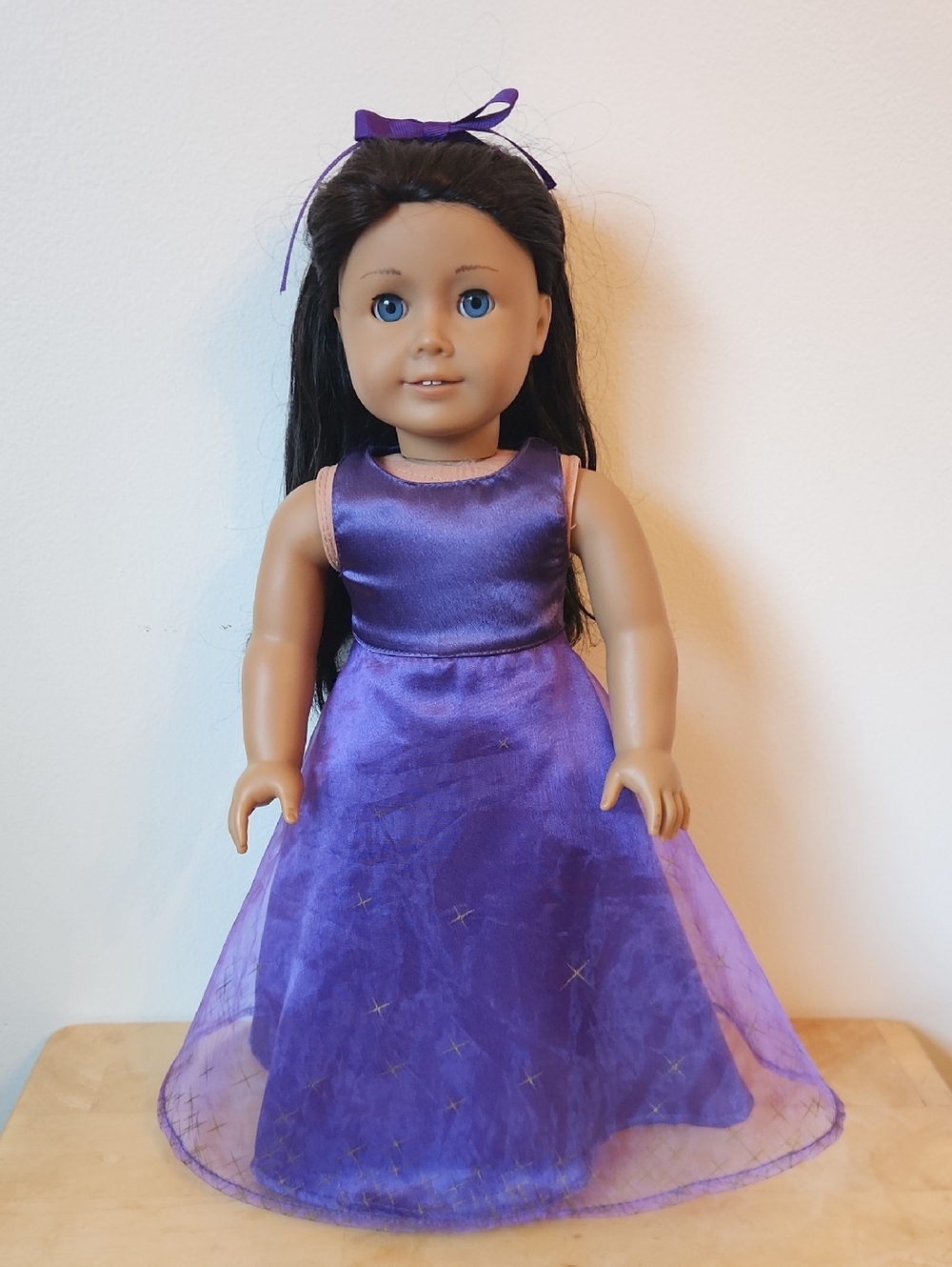 American Girl Doll Dark Brown Hair With Blue Eyes
